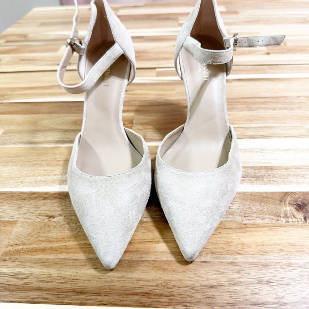 LK Bennett Monet Beige Suede Ankle Strap Heels in Beige Tan size 42/US 11.5 $425 - Picture 6 of 14